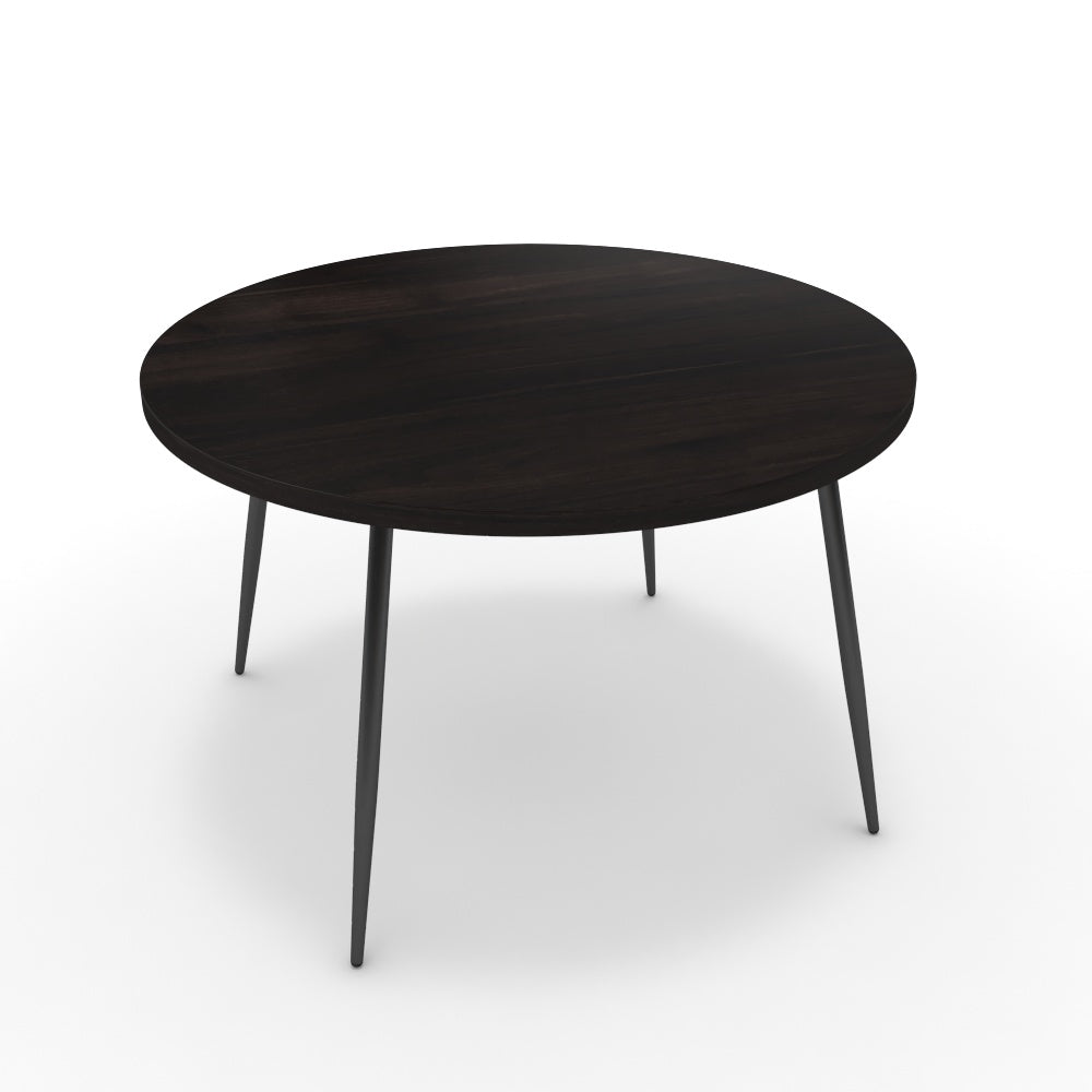 Étkezőasztal, kerek - Manu fekete lábbal - Füstölt dió, méret: 120x120