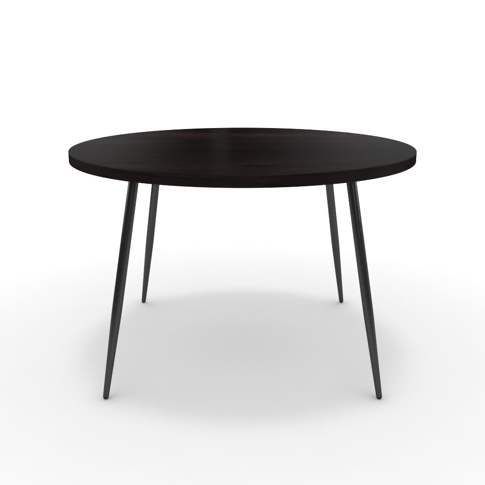 Étkezőasztal, kerek - Manu fekete lábbal - Füstölt dió, méret: 120x120