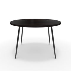 Étkezőasztal, kerek - Manu fekete lábbal - Füstölt dió, méret: 120x120