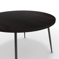 Étkezőasztal, kerek - Manu fekete lábbal - Füstölt dió, méret: 120x120