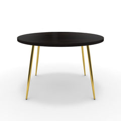 Étkezőasztal, kerek - Manu arany lábbal - Füstölt dió, méret: 120x120