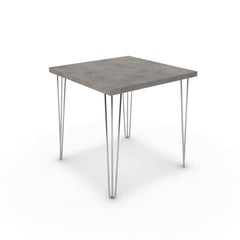 Étkezőasztal - Linga króm lábbal - Vil.szürke Chicago beton, méret: 75x75