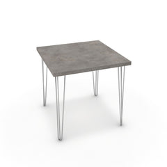 Étkezőasztal - Linga króm lábbal - Vil.szürke Chicago beton, méret: 75x75