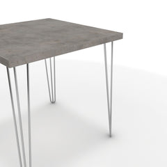 Étkezőasztal - Linga króm lábbal - Vil.szürke Chicago beton, méret: 75x75