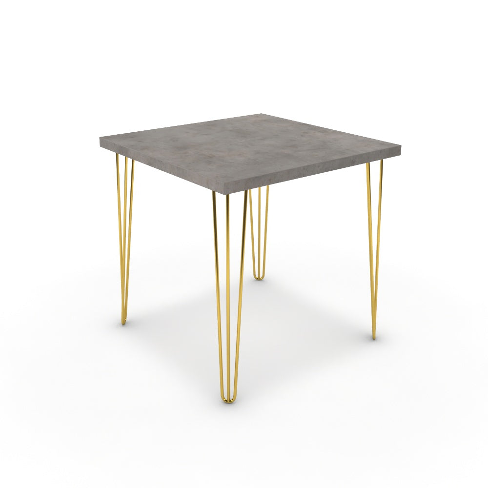 Étkezőasztal - Linga arany lábbal - Vil.szürke Chicago beton, méret: 75x75