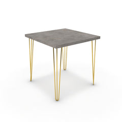 Étkezőasztal - Linga arany lábbal - Vil.szürke Chicago beton, méret: 75x75