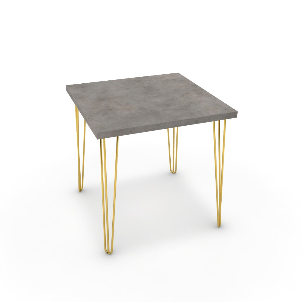 Étkezőasztal - Linga arany lábbal - Vil.szürke Chicago beton, méret: 75x75