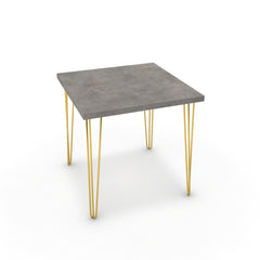 Étkezőasztal - Linga arany lábbal - Vil.szürke Chicago beton, méret: 75x75