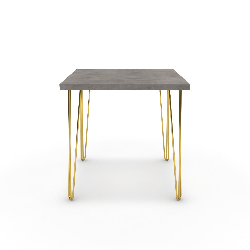 Étkezőasztal - Linga arany lábbal - Vil.szürke Chicago beton, méret: 75x75