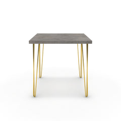 Étkezőasztal - Linga arany lábbal - Vil.szürke Chicago beton, méret: 75x75