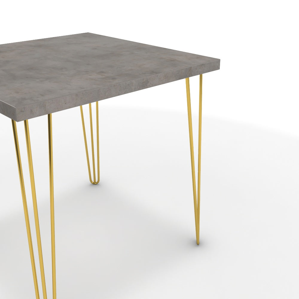 Étkezőasztal - Linga arany lábbal - Vil.szürke Chicago beton, méret: 75x75