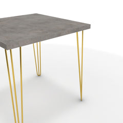 Étkezőasztal - Linga arany lábbal - Vil.szürke Chicago beton, méret: 75x75