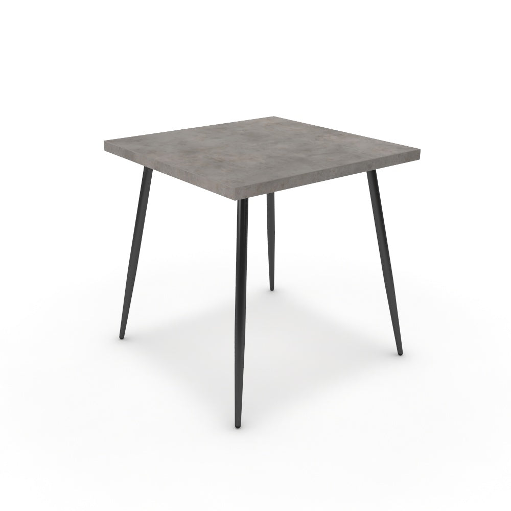 Étkezőasztal - Manu fekete lábbal - Vil.szürke Chicago beton, méret: 75x75