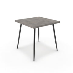 Étkezőasztal - Manu fekete lábbal - Vil.szürke Chicago beton, méret: 75x75