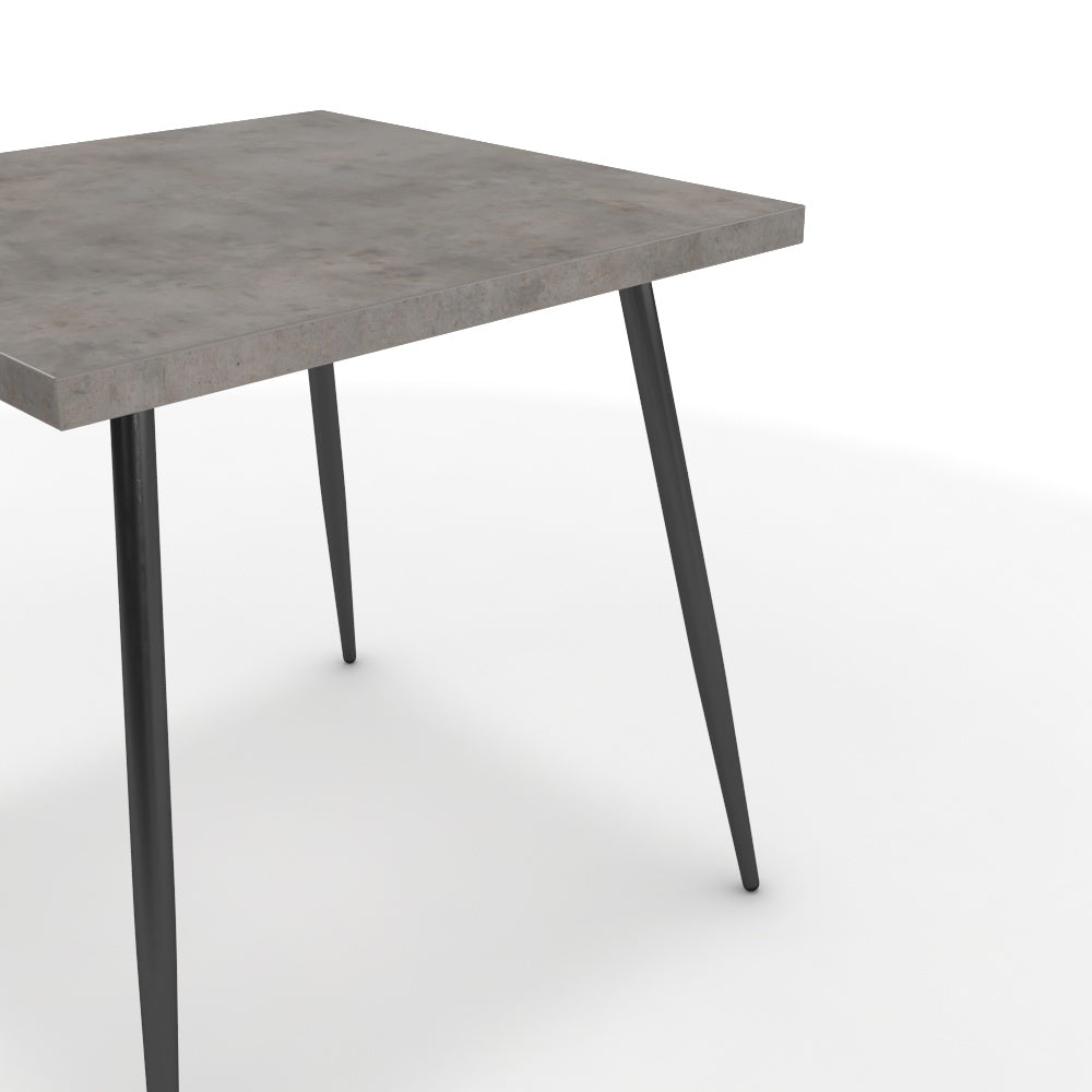 Étkezőasztal - Manu fekete lábbal - Vil.szürke Chicago beton, méret: 75x75