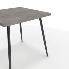 Étkezőasztal - Manu fekete lábbal - Vil.szürke Chicago beton, méret: 75x75