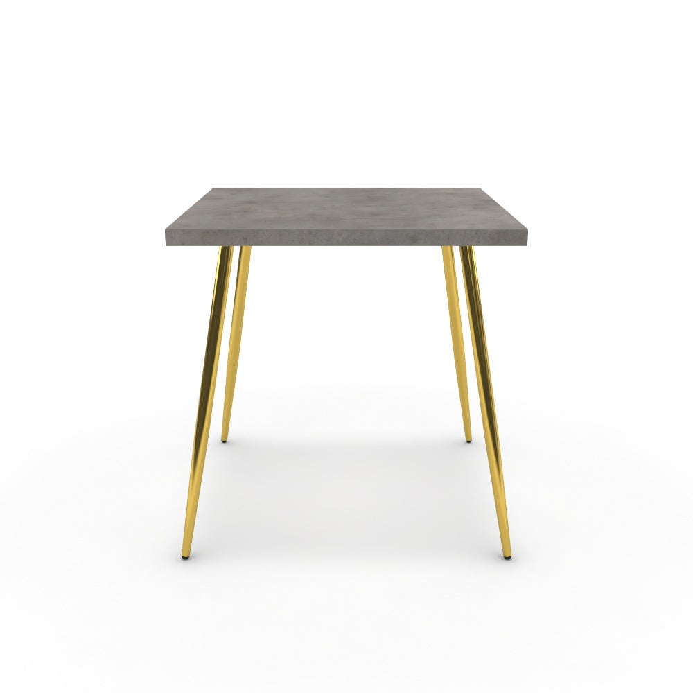 Étkezőasztal - Manu arany lábbal - Vil.szürke Chicago beton, méret: 75x75