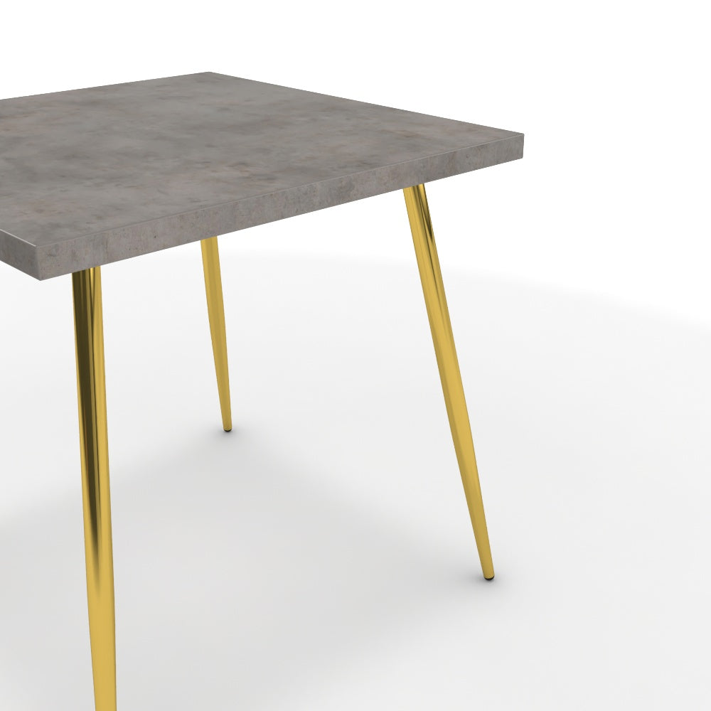 Étkezőasztal - Manu arany lábbal - Vil.szürke Chicago beton, méret: 75x75