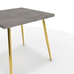 Étkezőasztal - Manu arany lábbal - Vil.szürke Chicago beton, méret: 75x75