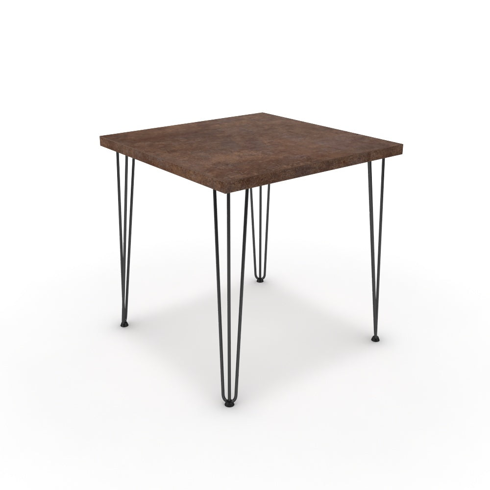 Étkezőasztal - Linga fekete lábbal - Ferro bronz, méret: 75x75