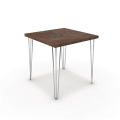 Étkezőasztal - Linga króm lábbal - Ferro bronz, méret: 75x75