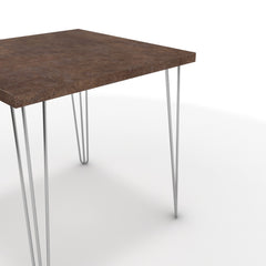 Étkezőasztal - Linga króm lábbal - Ferro bronz, méret: 75x75