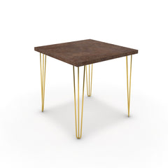 Étkezőasztal - Linga arany lábbal - Ferro bronz, méret: 75x75