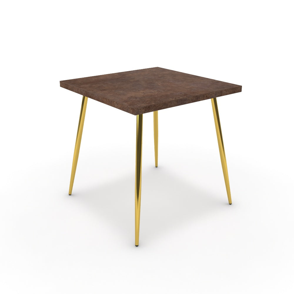 Étkezőasztal - Manu arany lábbal - Ferro bronz, méret: 75x75