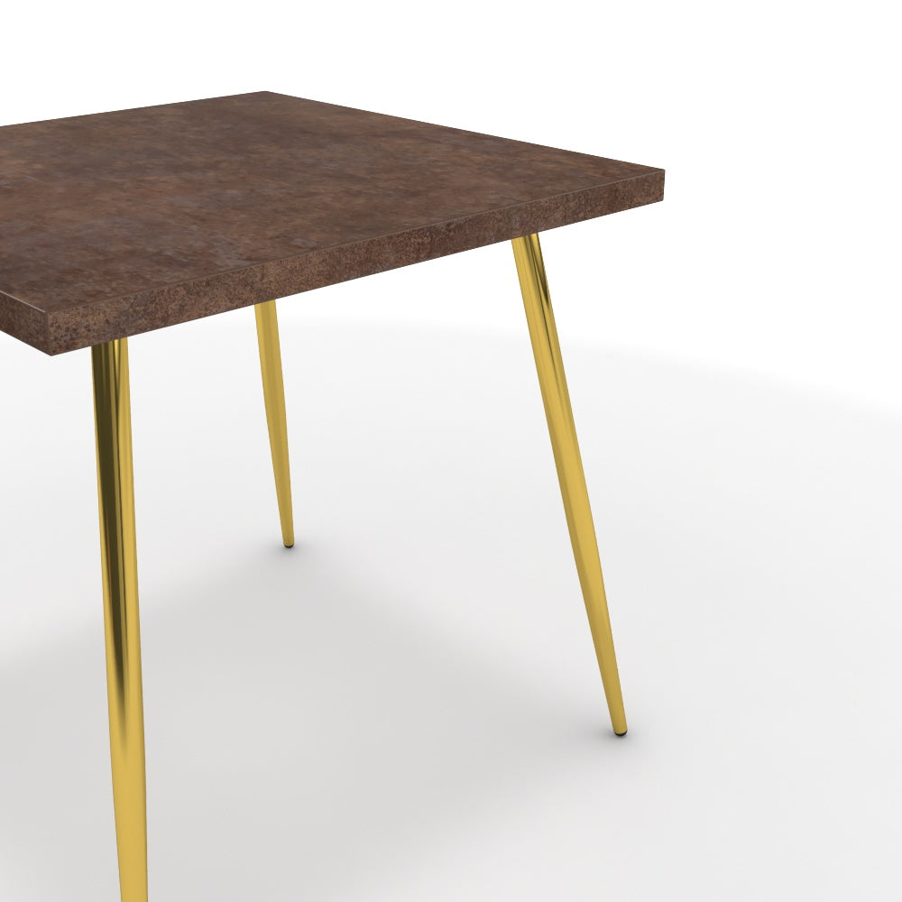 Étkezőasztal - Manu arany lábbal - Ferro bronz, méret: 75x75