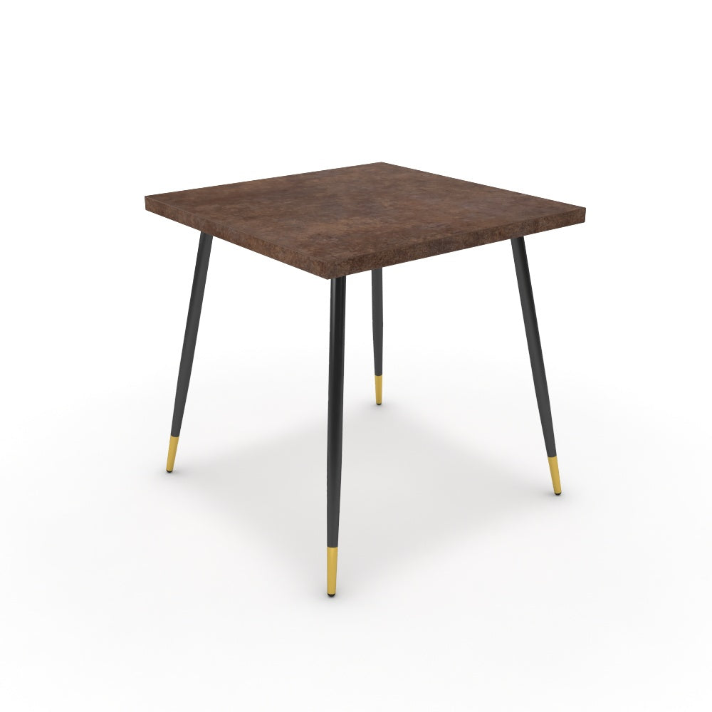 Étkezőasztal - Manu fekete és arany lábbal - Ferro bronz, méret: 75x75