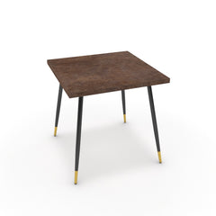 Étkezőasztal - Manu fekete és arany lábbal - Ferro bronz, méret: 75x75