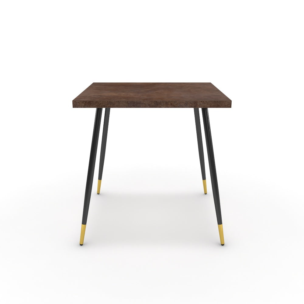 Étkezőasztal - Manu fekete és arany lábbal - Ferro bronz, méret: 75x75