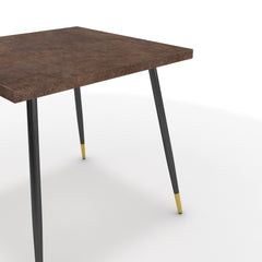 Étkezőasztal - Manu fekete és arany lábbal - Ferro bronz, méret: 75x75