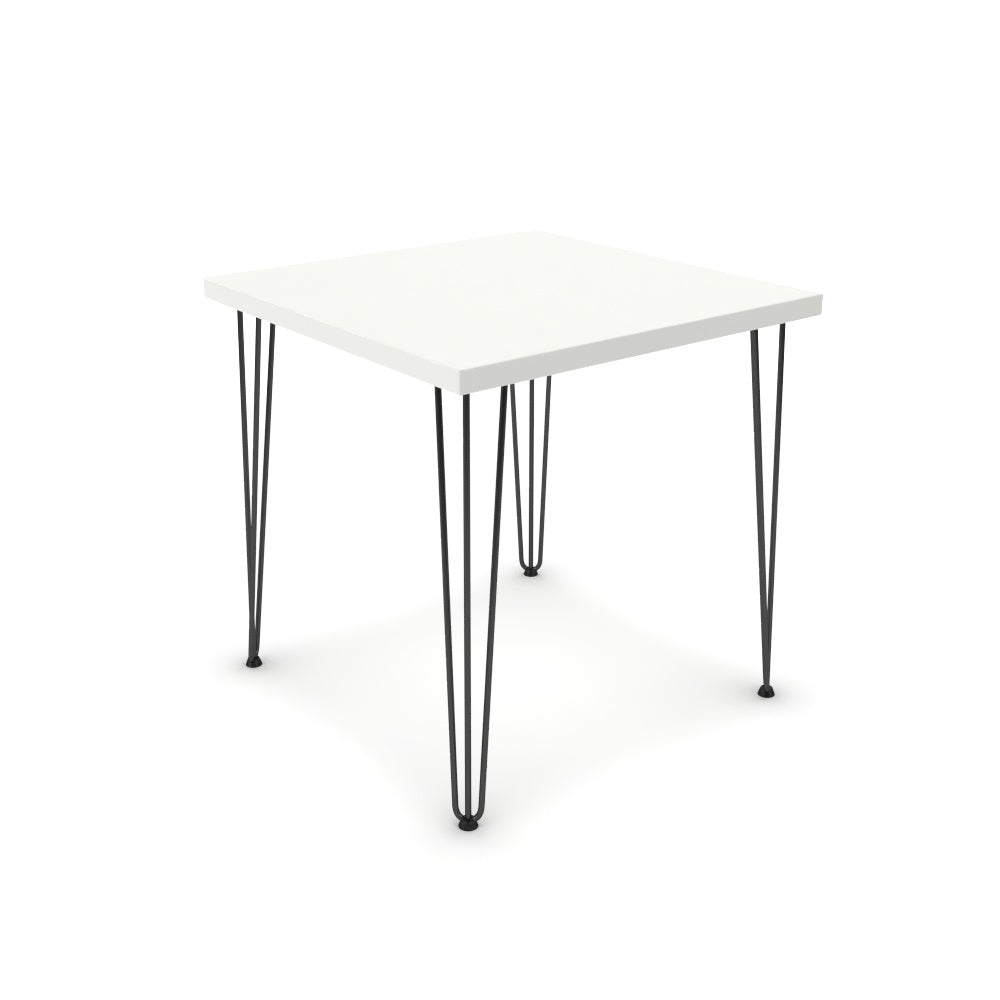 Étkezőasztal - Linga fekete lábbal - Alpesi fehér, méret: 75x75