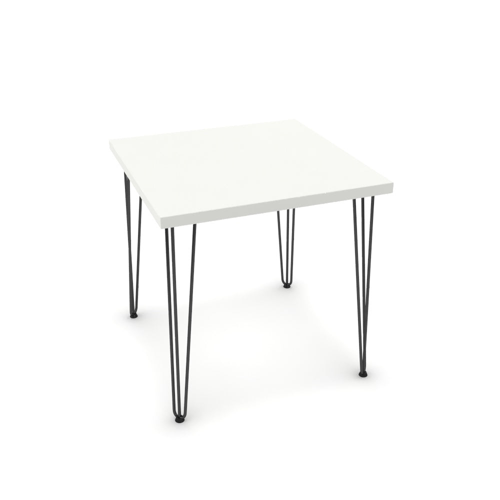 Étkezőasztal - Linga fekete lábbal - Alpesi fehér, méret: 75x75