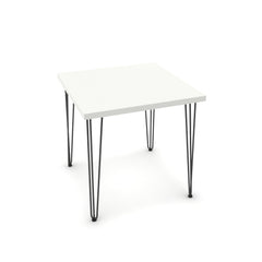 Étkezőasztal - Linga fekete lábbal - Alpesi fehér, méret: 75x75