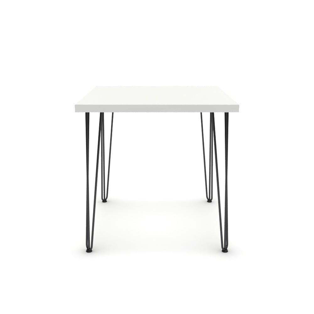 Étkezőasztal - Linga fekete lábbal - Alpesi fehér, méret: 75x75