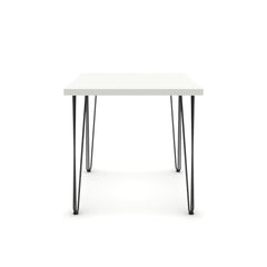 Étkezőasztal - Linga fekete lábbal - Alpesi fehér, méret: 75x75