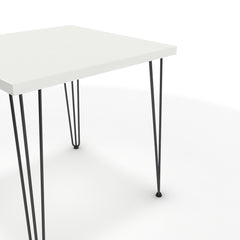 Étkezőasztal - Linga fekete lábbal - Alpesi fehér, méret: 75x75