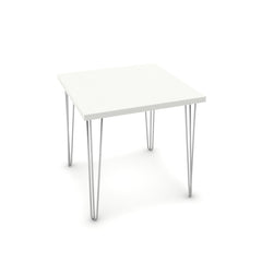 Étkezőasztal - Linga króm lábbal - Alpesi fehér, méret: 75x75