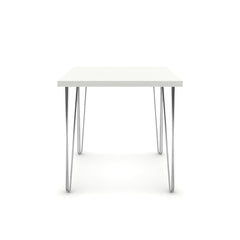 Étkezőasztal - Linga króm lábbal - Alpesi fehér, méret: 75x75