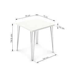 Étkezőasztal - Linga króm lábbal - Alpesi fehér, méret: 75x75