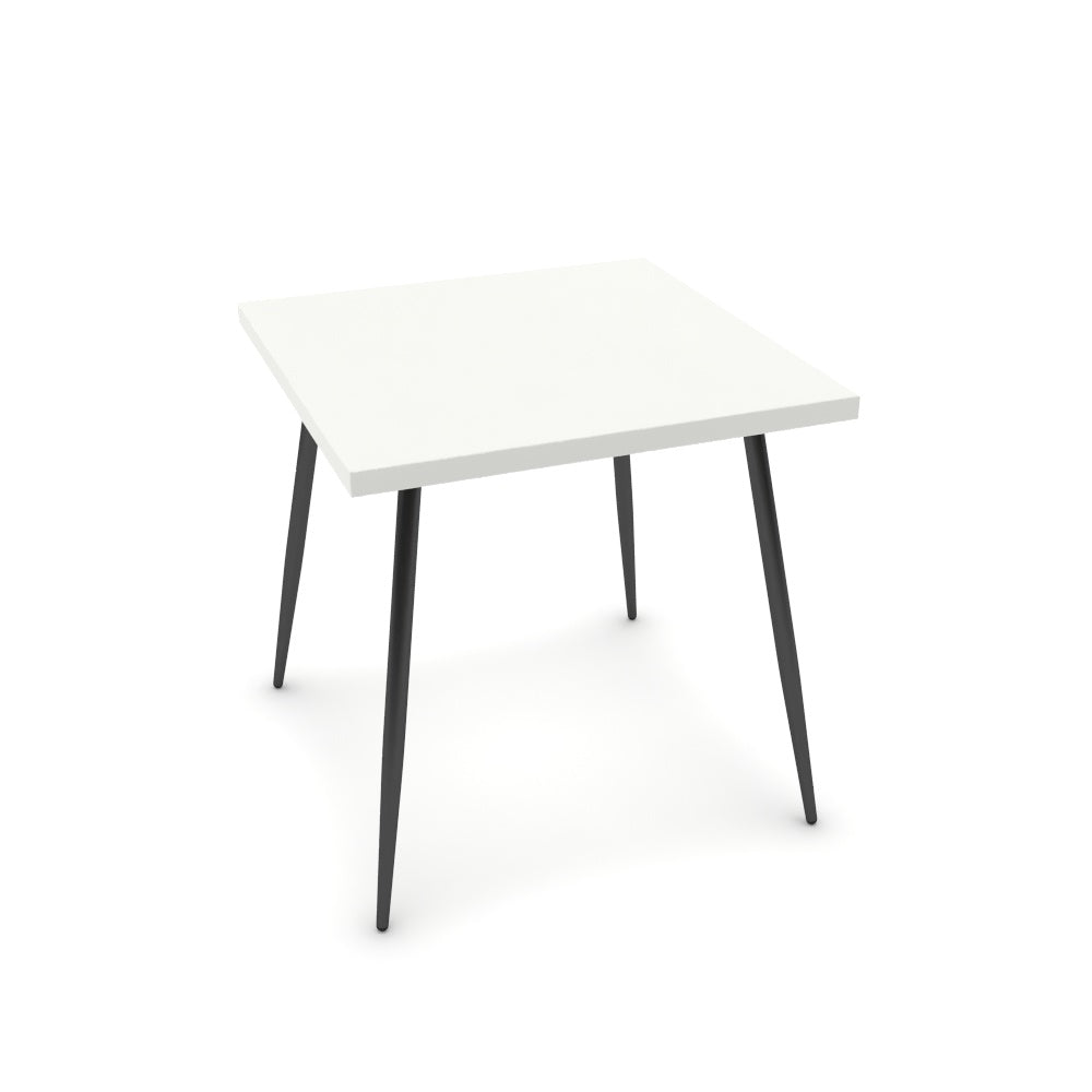 Étkezőasztal - Manu fekete lábbal - Alpesi fehér, méret: 75x75