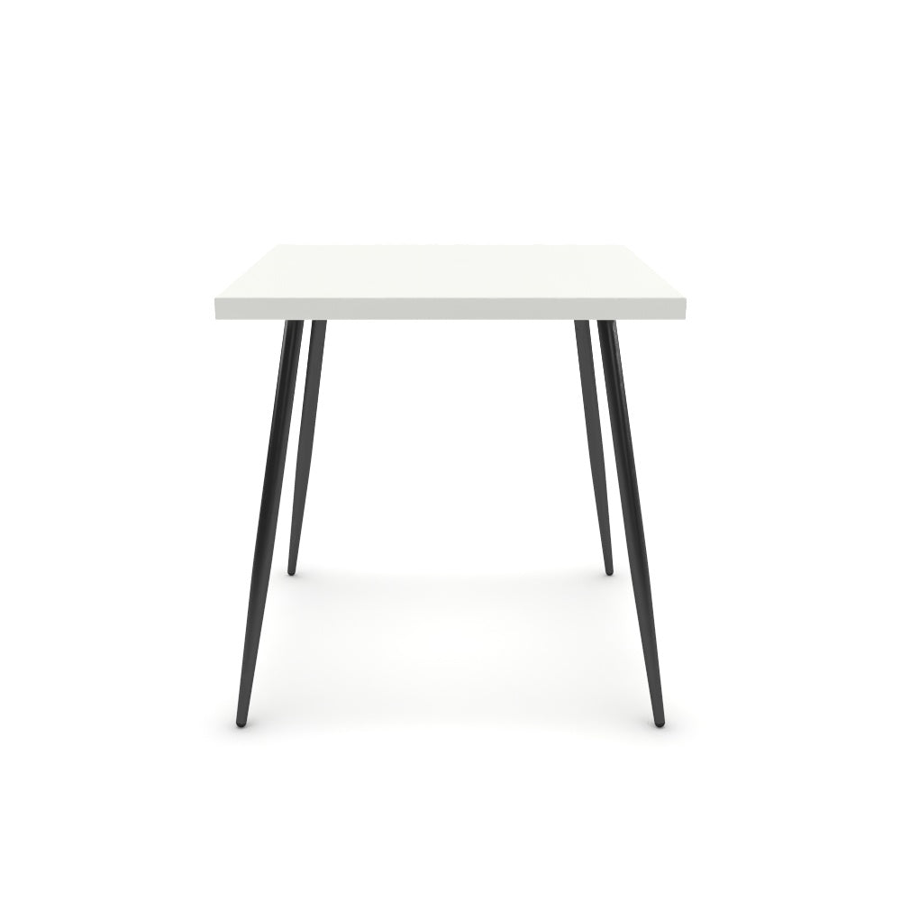 Étkezőasztal - Manu fekete lábbal - Alpesi fehér, méret: 75x75