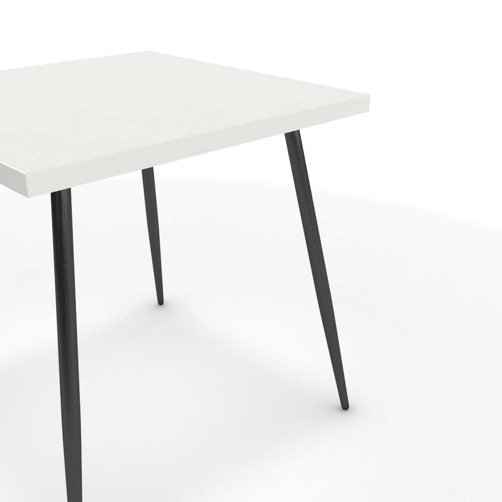 Étkezőasztal - Manu fekete lábbal - Alpesi fehér, méret: 75x75