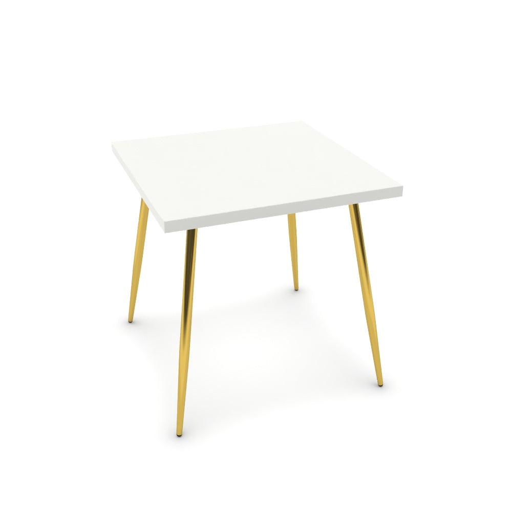 Étkezőasztal - Manu arany lábbal - Alpesi fehér, méret: 75x75