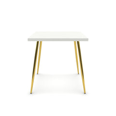Étkezőasztal - Manu arany lábbal - Alpesi fehér, méret: 75x75