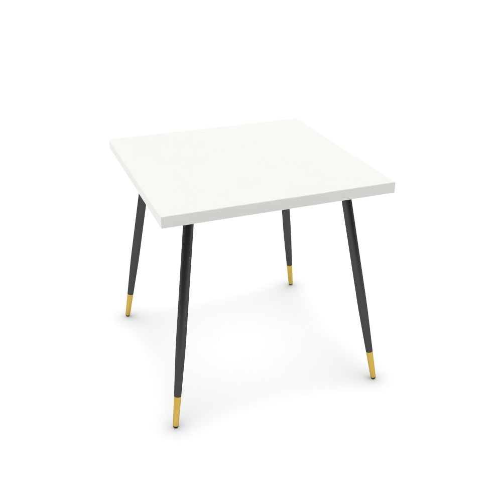 Étkezőasztal - Manu fekete és arany lábbal - Alpesi fehér, méret: 75x75