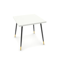 Étkezőasztal - Manu fekete és arany lábbal - Alpesi fehér, méret: 75x75