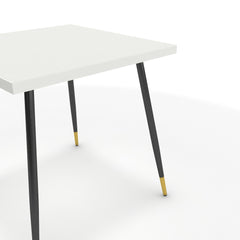 Étkezőasztal - Manu fekete és arany lábbal - Alpesi fehér, méret: 75x75